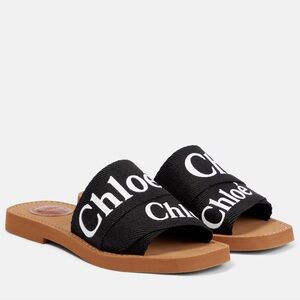 Woody canvas slides in black - Chloe